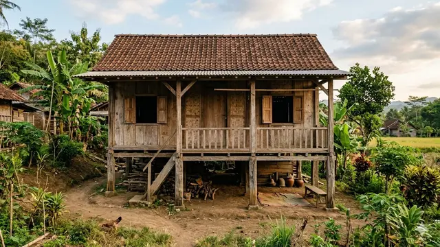 Desain Rumah 1 Lantai Budget Ro50 Juta di Desa (Foto: Gemini AI)