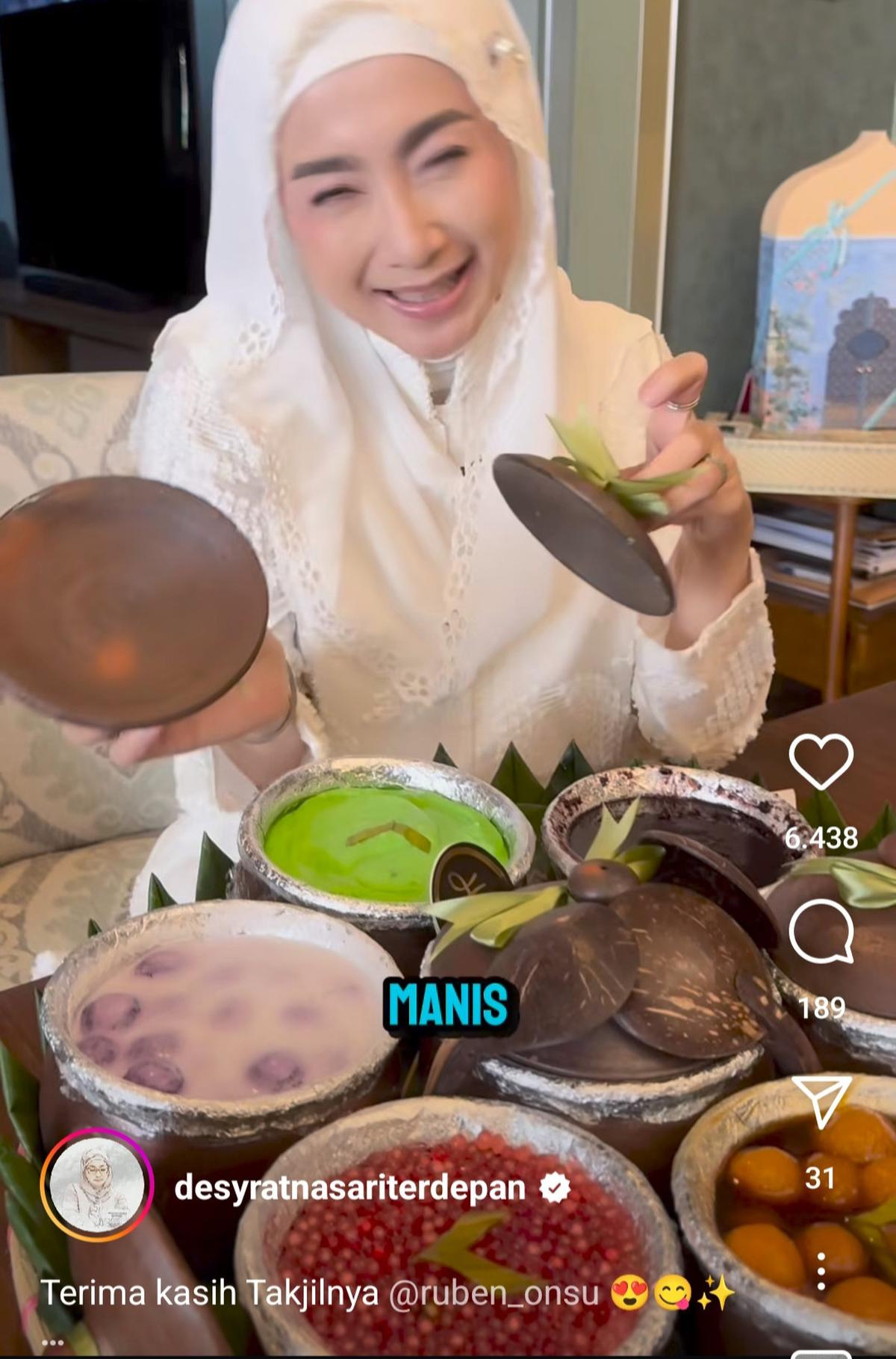 Wajah Semringah Desy Ratnasari Dapat Kiriman Takjil dari Ruben Onsu, Penggemar Auto Baper & Nantikan Buka Puasa Bareng
