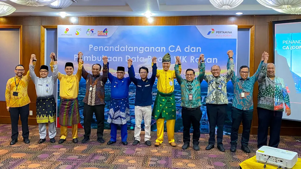Penandatangan perjanjian Confidentiality Agreement (CA) antara Pertamina Hulu Rokan dan PT Riau Petroleum Rokan (RPR)  di Rumbai Pekanbaru, Rabu (29/11/2022), RPR akan mulai melakukan uji tuntas (due diligence) melalui pembukaan akses data (Data Room).