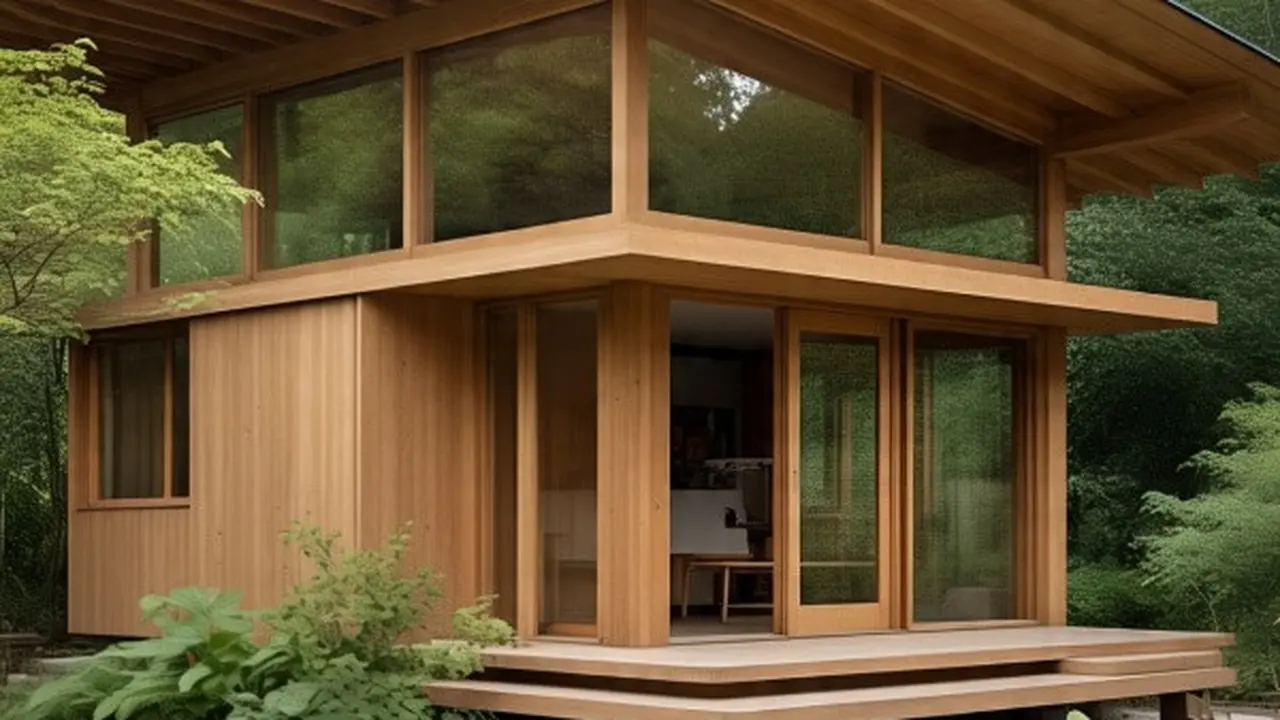 Ilustrasi Desain Rumah Sederhana Kayu Minimalis (Sumber Gambar: Meta AI)