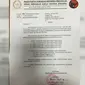 Surat Fraksi PDIP yang memerintahkan seluruh anggotanya membuat laporan setelah melakukan kunjungan kerja.