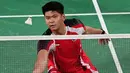 Praveen/Melati mengawali gim pertama dengan baik. Meski sempat unggul lalu terkejar oleh pasangan asal Denmark namun akhirnya juara All England 2020 ini menutup gim pertama dengan skor 24-22. (Foto: AFP/Pedro Pardo)