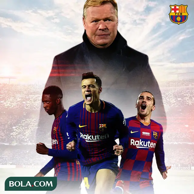 Barcelona FC - Ousmane Dembele, Philippe Coutinho, Antoine Griezmann, Ronald Koeman