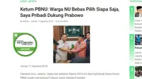 Cek Fakta - Dukungan Said Aqil untuk Prabowo