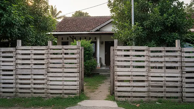9 Model Pagar Rumah dari Palet Kayu Bekas untuk Rumah Kampung yang Hemat Biaya