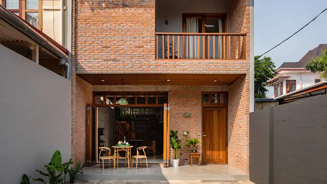 Desain Rumah Minimalis dari Bata Ekspos Ala Kampung tapi Tetap Estetik (AI)
