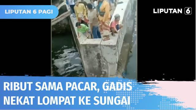 Turun dari mobil, seorang gadis di Pare-pare nekat lakukan percobaan bunuh diri dengan melompat dari jembatan setinggi 5 meter ke sungai. Diduga gegara habis bertengkar dengan pacarnya di mobil.