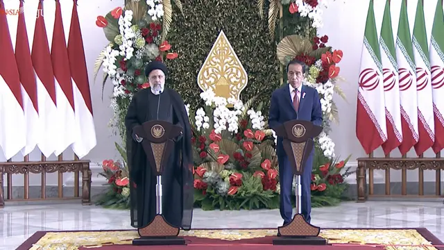 Presiden Joko Widodo atau Jokowi dan Presiden Iran Seyyed Ebrahim Raisi di Istana Kepresidenan Bogor.
