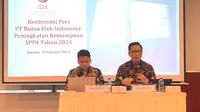 Konferensi Pers PT Bursa Efek Indonesia (BEI) Peningkatan Kemampuan SPPA Tahun 2024. (Foto: Liputan6.com/Pipit IR)
