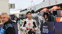 Pembalap Honda Team Asia, Mario Suryo Aji pada Moto2 Australia 2025. (Honda Team Asia)