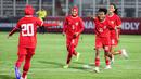 <p>Pemain Timnas Putri Indonesia,Marcela Awi, merayakan gol ke gawang Singapura dalam laga uji coba di Stadion Madya, Senayan, Jakarta, Selasa, (28/5/2024). (Bola.com/Bagaskara Lazuardi)</p>