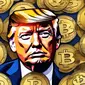 Aset kripto memecoin bertema Donald Trump (TRUMP). (Foto: By AI)