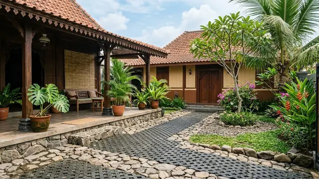 Inspirasi Halaman Rumah Anti Becek/AI Generated