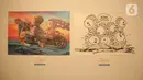 Poster terlihat selama pameran seni rupa dalam acara Gebyar Ekraf di Bogor Creative Center, Kota Bogor, Minggu (11/12/2022). Gebyar Ekonomi Kreatif menjadi sarana masyarakat mengeksplor produk kreatif dan melihat karya seniman lokal asal Bogor. (Liputan6.com/Magang/Aida Nuralifa)