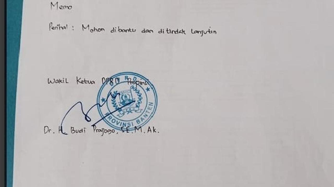 Beredar Memo Pimpinan DPRD Banten Intervensi SPMB