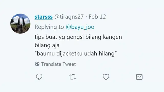 Deretan Twit Kocak Gengsi Bilang Kangen