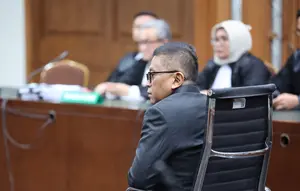 Sekjen PDIP hasto Kristiyanto mengikuti sidang Pengadilan Tipikor Jakarta Pusat. (Istimewa)