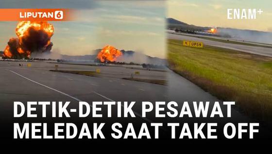 Ngeri! Detik Detik Pesawat Kargo UPS Meledak Saat Take Off