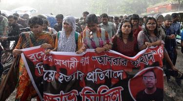 Demo membela keadilan bagi Abrar Fahad.