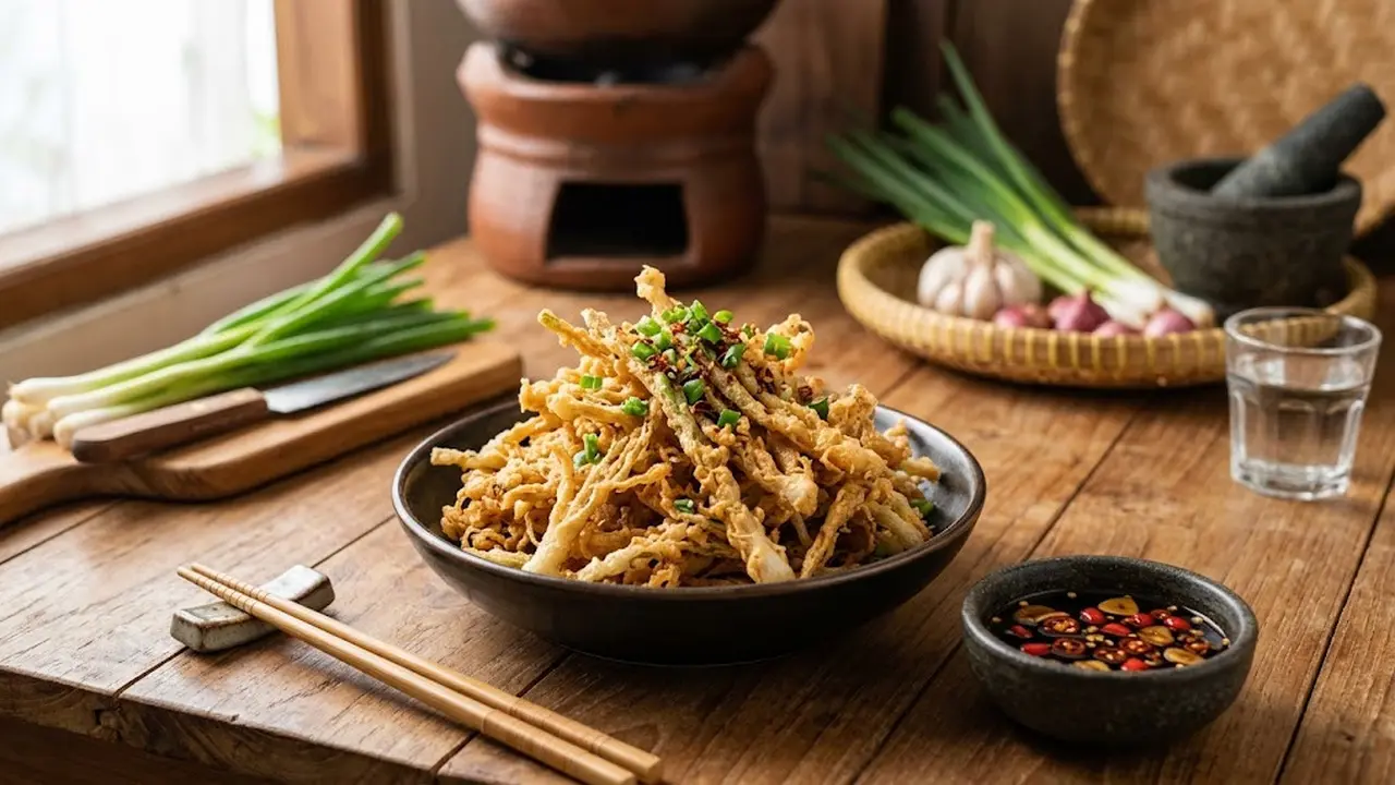 Resep Batang Daun Bawang Goreng Krispi/AI Generated