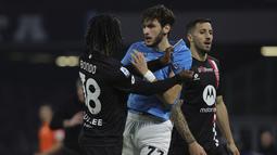 Tampil di kandang sendiri, Napoli tertahan tanpa gol kontra Monza. (Alessandro Garofolo/LaPresse via AP)