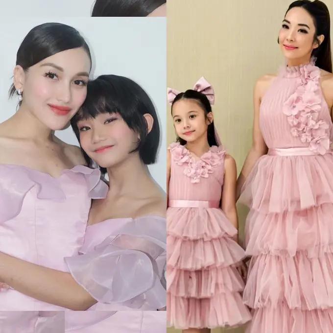 6 Potret Adu Gaya Kembar Ibu Anak Ayu Ting Ting-Bilqis dan Gisella Anastasia-Gempi Tampil di Acara yang Sama