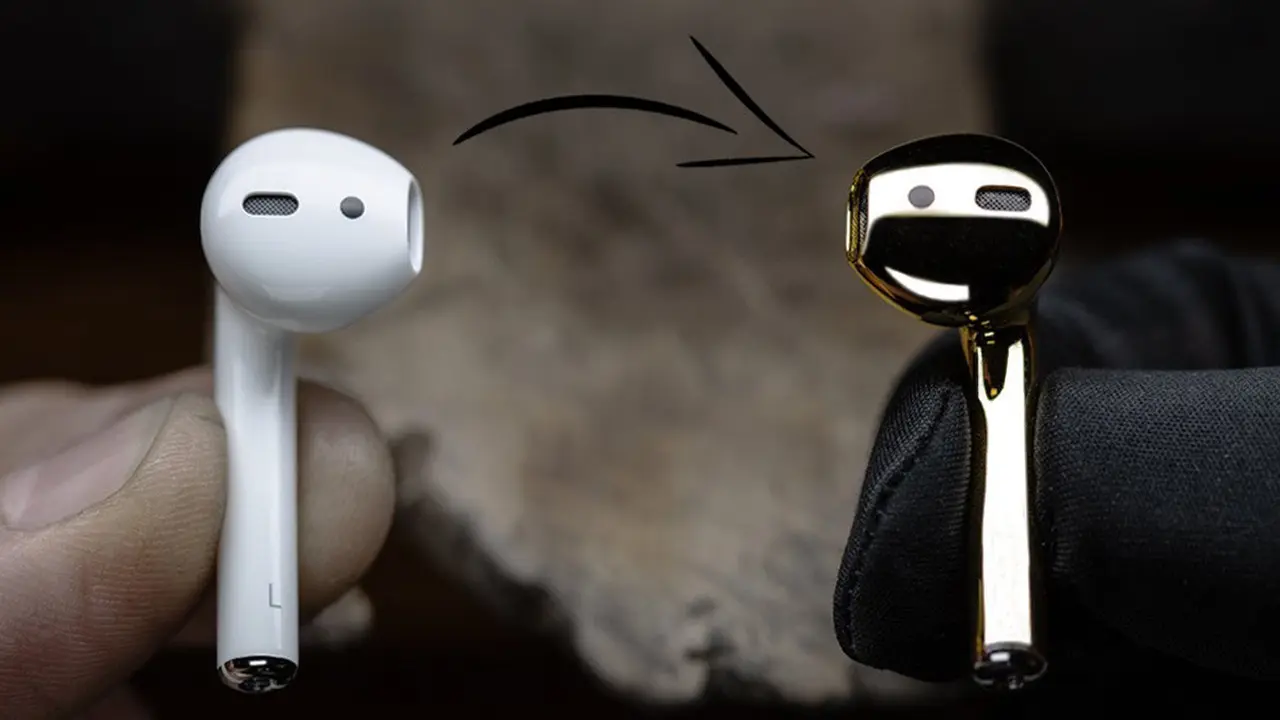Pria Ini Ubah Airpods Jadi Airgolds, Airpods Berbahan Emas 18 Karat