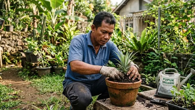 Menanam Nanas di Pot