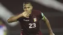 Salomon Rondon. Striker Venezuela berusia 31 tahun ini baru musim 2021/2022 ini memperkuat Everton. Pada 2015-2019 ia sempat membela WBA dan Newcastle Unted. Bersama Timnas Venezuela, ia menjadi pencetak gol terbanyak dengan torehan 31 gol dari 82 laga. (Foto: AFP/Pool/Miguel Gutierrez)