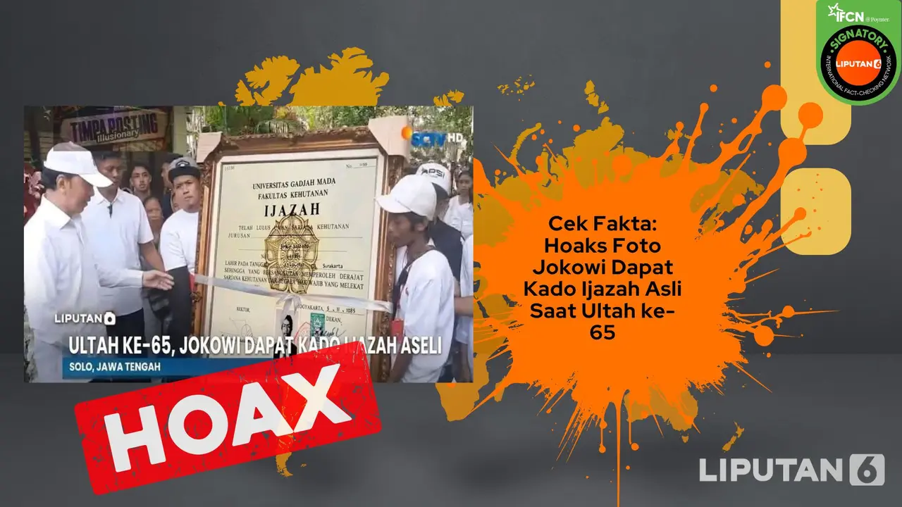 Cek fakta foto Jokowi dapat kado ijazah asli saat ulang tahun ke-65