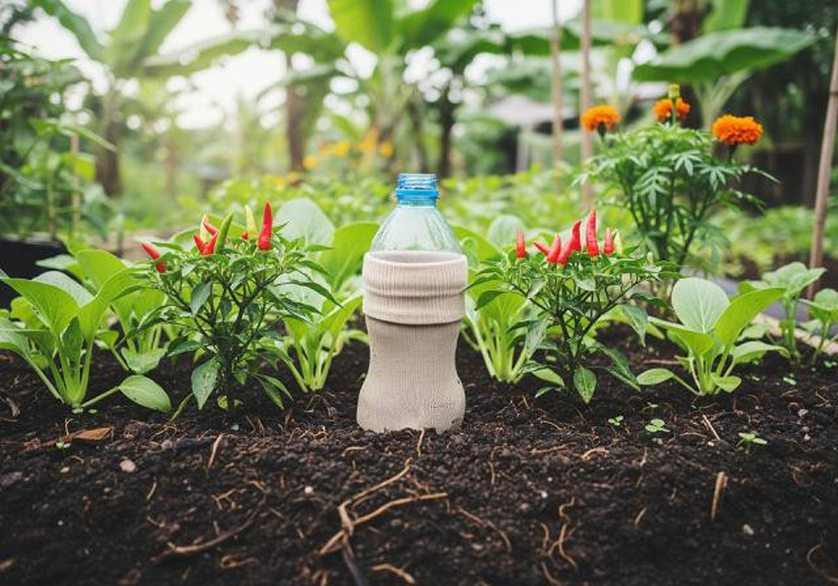 8 Ide Kebun di Halaman dengan Pengairan Otomatis dari Botol Bekas yang Ramah Lingkungan