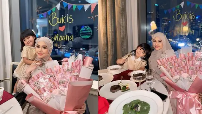 Potret Ria Ricis dinner romantis dengan Moana (credit: instagram/riaricis1795)