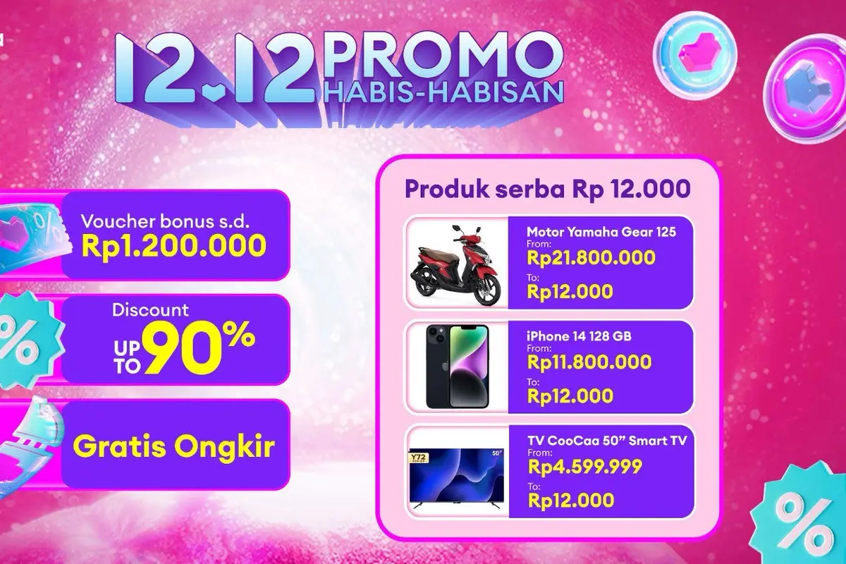 Beli Motor Cuma 12 Ribu? Temukan di Lazada 12.12 Promo Habis-habisan!