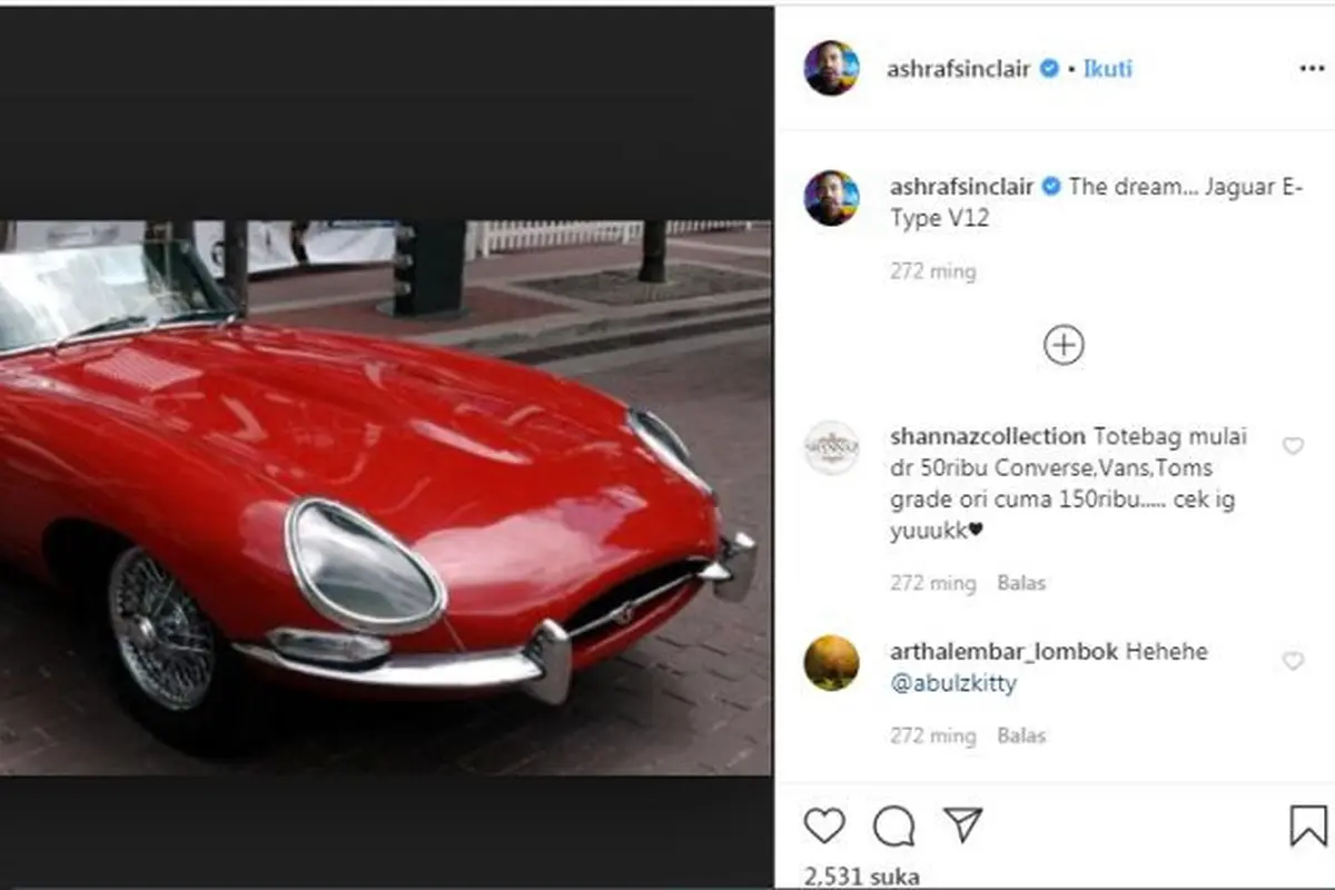 Mobil impian Ashraf Sinclair (Instagram)