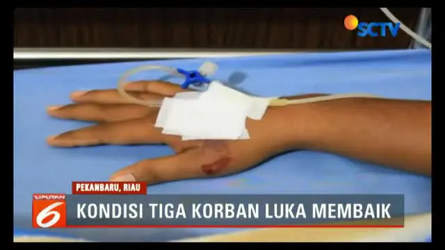 Tiga korban luka-luka akibat serangan di Mapolda Riau masih dirawat intensif di Rumah Sakit Bhayangkara Polda Riau, Pekanbaru.