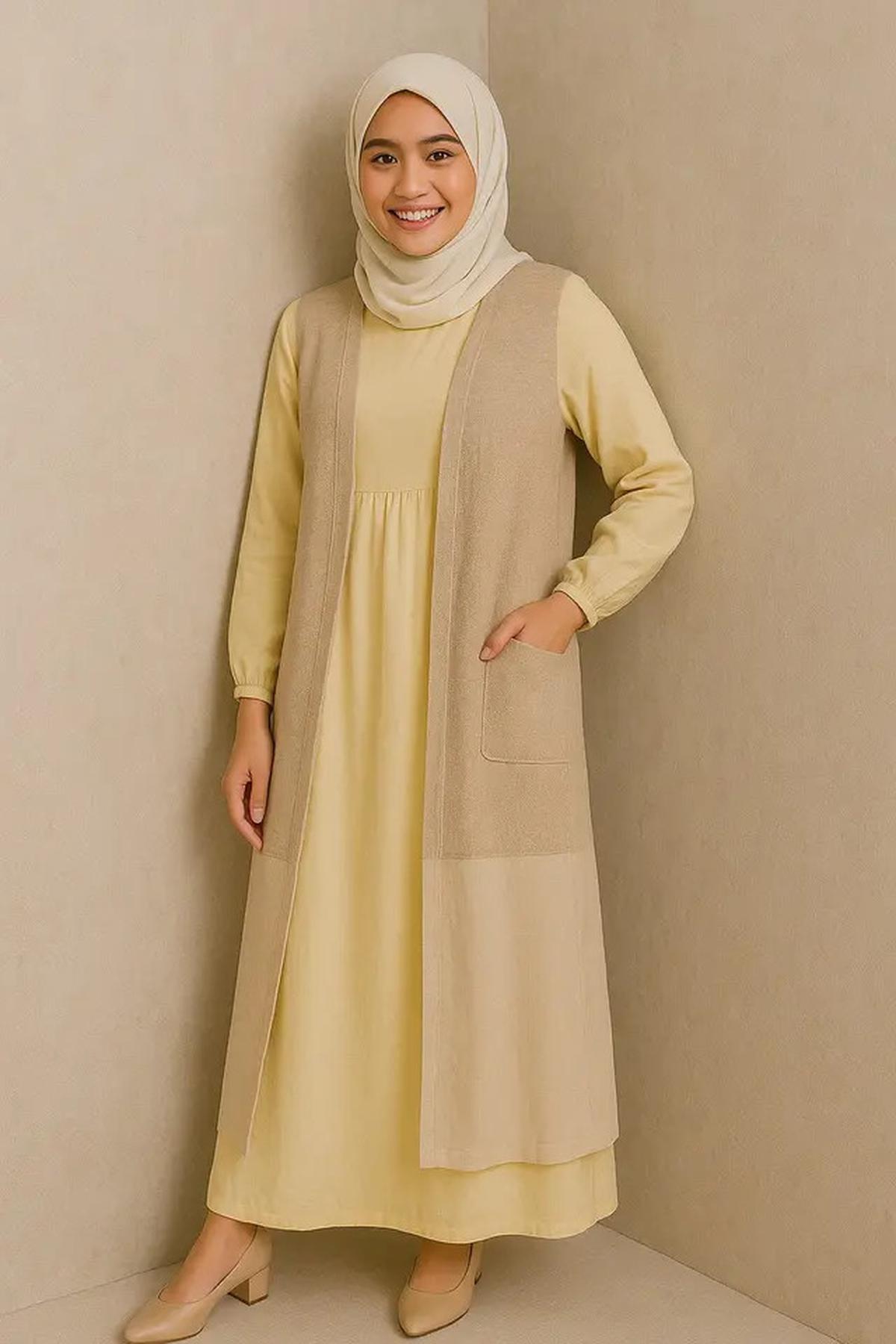 5 Model Gamis Rompi Panjang Terbaru 2025, Tampil Trendi di Berbagai Acara