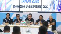 Konferensi pers Livoli Divisi Utama&nbsp;2025 putaran reguler kedua&nbsp;di GOR Utama Bojonegoro,&nbsp;Senin (22/9).&nbsp;(foto: PBVSI)