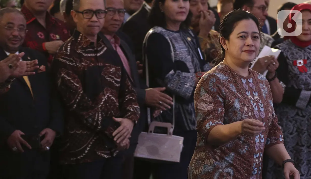 Ketua DPR Puan Maharani menghadiri pembukaan Grup Kerjasama Bilateral di Jakarta, Rabu (26/2/2020). Dalam meningkatkan hubungan persahabatan dan kerja sama DPR RI dengan Parlemen Negara Sahabat baik secara bilateral maupun multilateral, DPR meresmikan GKSB DPR RI. (Liputan6.com/Johan Tallo)