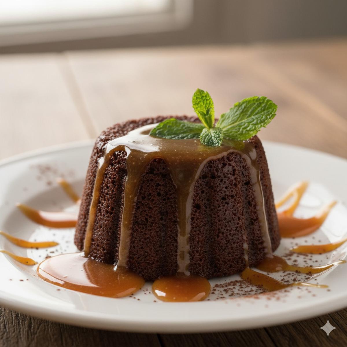 Puding Coklat Kukus dengan Karamel
