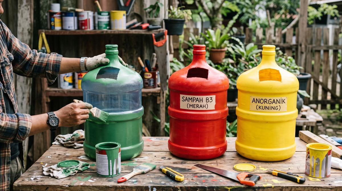 Cara Membuat Tempat Sampah Pilah dari Galon Bekas