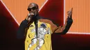 Rapper Snoop Dogg menjadi pembawa acara dalam ajang MTV Video Music Awards (VMAs) 2026 di Peacock Theater, Los Angeles, Amerika Serikat, Minggu (27/9/2026) waktu setempat. (AP Photo/Chris Pizzello)