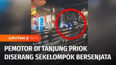 Dua pengendara motor diserang dengan senjata tajam oleh sekelompok orang di daerah Tanjung Priok, Jakarta Utara. Sepeda motor korban dirampas, sementara tubuh korban terluka setelah dianiaya pelaku.