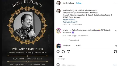 Ade Manuhutu Sang Pelantun Nona Anna Meninggal Dunia - ShowBiz Liputan6.com