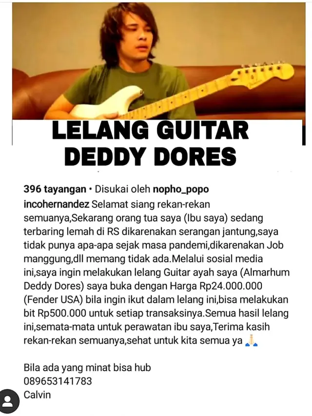 Unggahan lelang gitar Deddy Dores