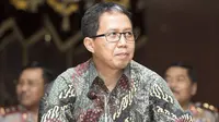 Ketua Pelaksana Piala Bhayangkara, Joko Driyono, menggelar jumpa pers di Mabes Polri, Jakarta, Senin (15/2/2016). (Bola.com/Vitalis Yogi Trisna)