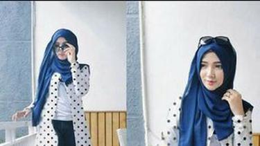 7 Ide Hijab Fashion Cantik Dengan Motif Polkadot Fimela Fimela Com