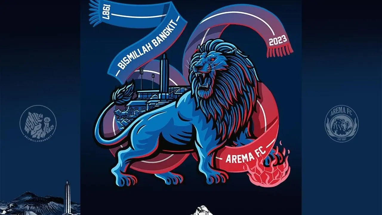 Arema mengeluarkan slogan Bismillah Bangkit menyambut HUT ke 36. (Istimewa)