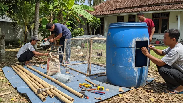 Cara Membuat Kandang Ayam dari Tong Air Bekas, Solusi Murah dan Praktis