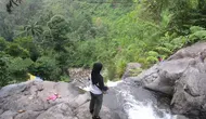 Pemandangan alam dari tingkat tiga air terjun Sarasah Gadut. (Foto: Liputan6.com/ Novia Harlina)