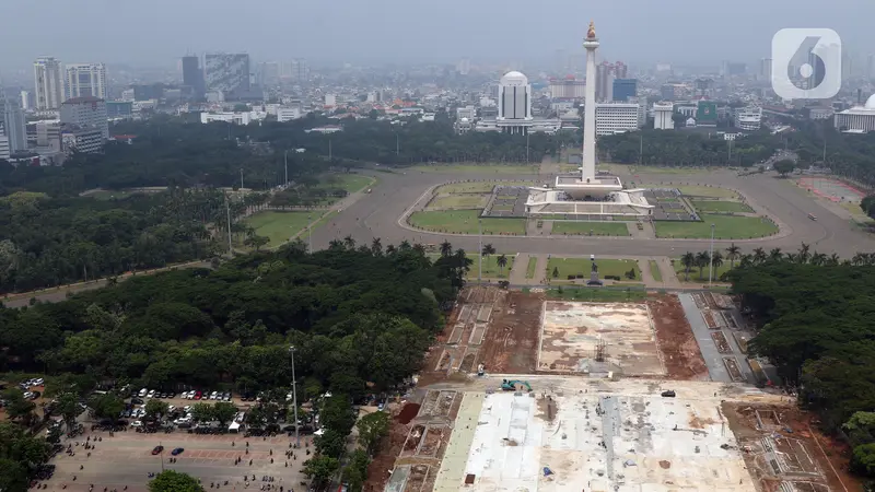 Melihat dari Ketinggian Proyek Revitalisasi Taman Selatan Monas